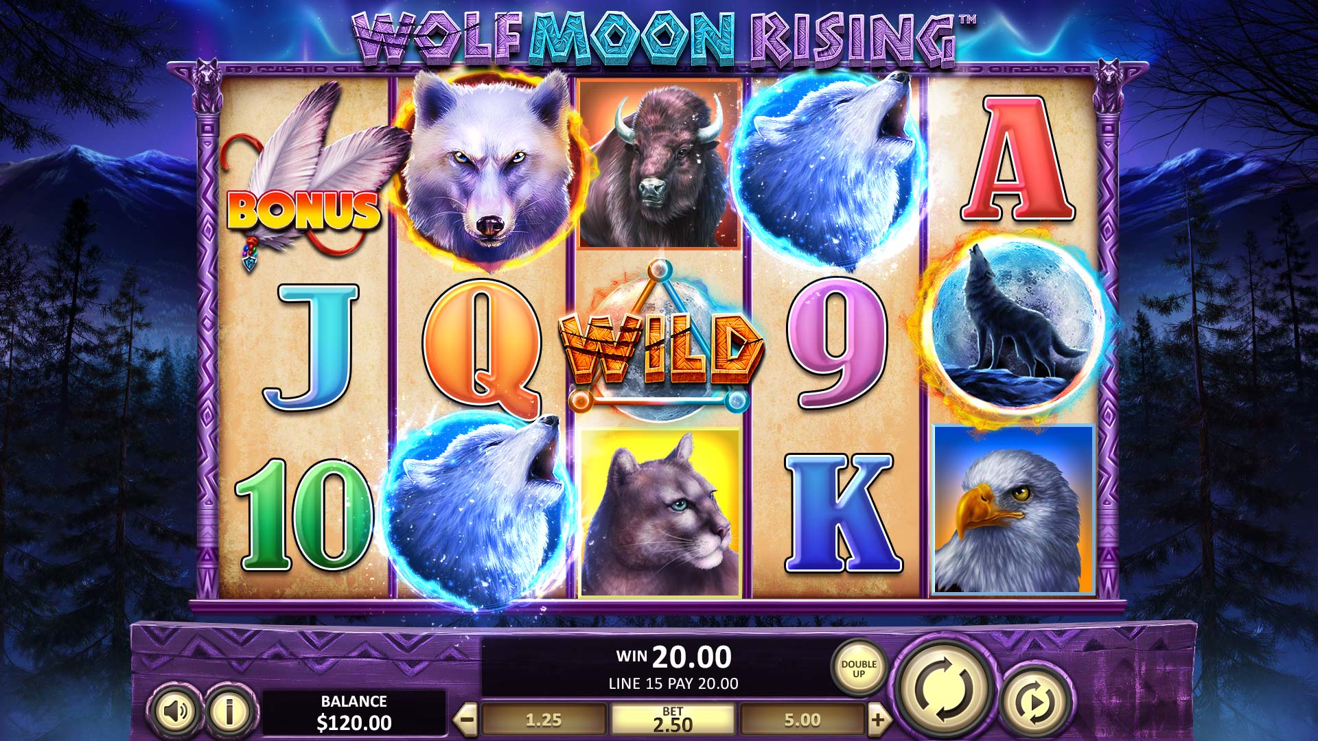 BetSoft Wolf Moon Rising Screenshot