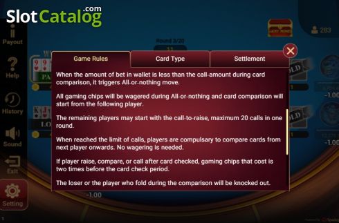 WG Win Three Cards Screenshot